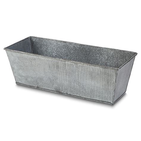 Metal Rectangular Planter Box, Galvanized Steel Tall Planters for 